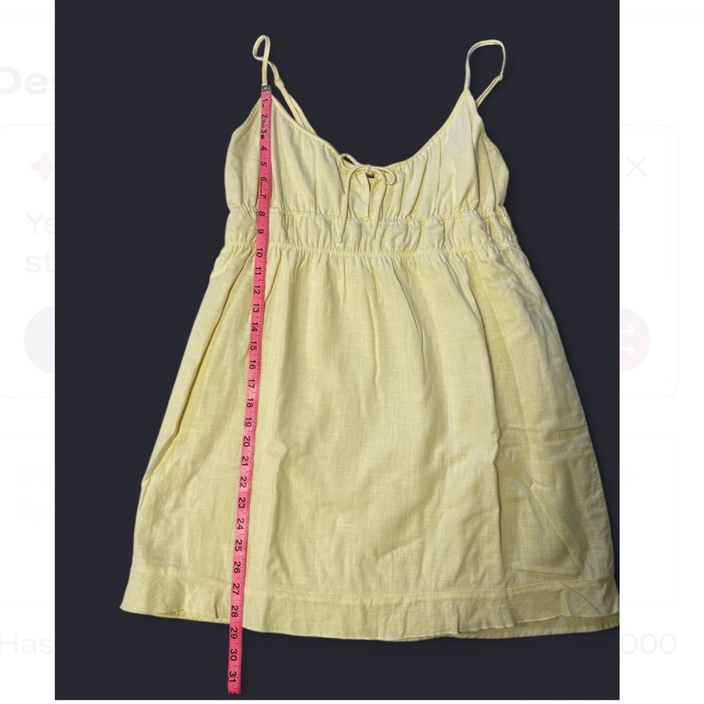 🌼 Cotton On Buttercup Yellow Tie-Front Mini Dress XL ✨ - Picture 6 of 7